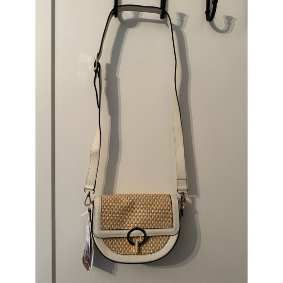 Cheval Firenze Crossbody Purse Straw Leather White NWT Cruise Vacation Old Money - Picture 2 of 15
